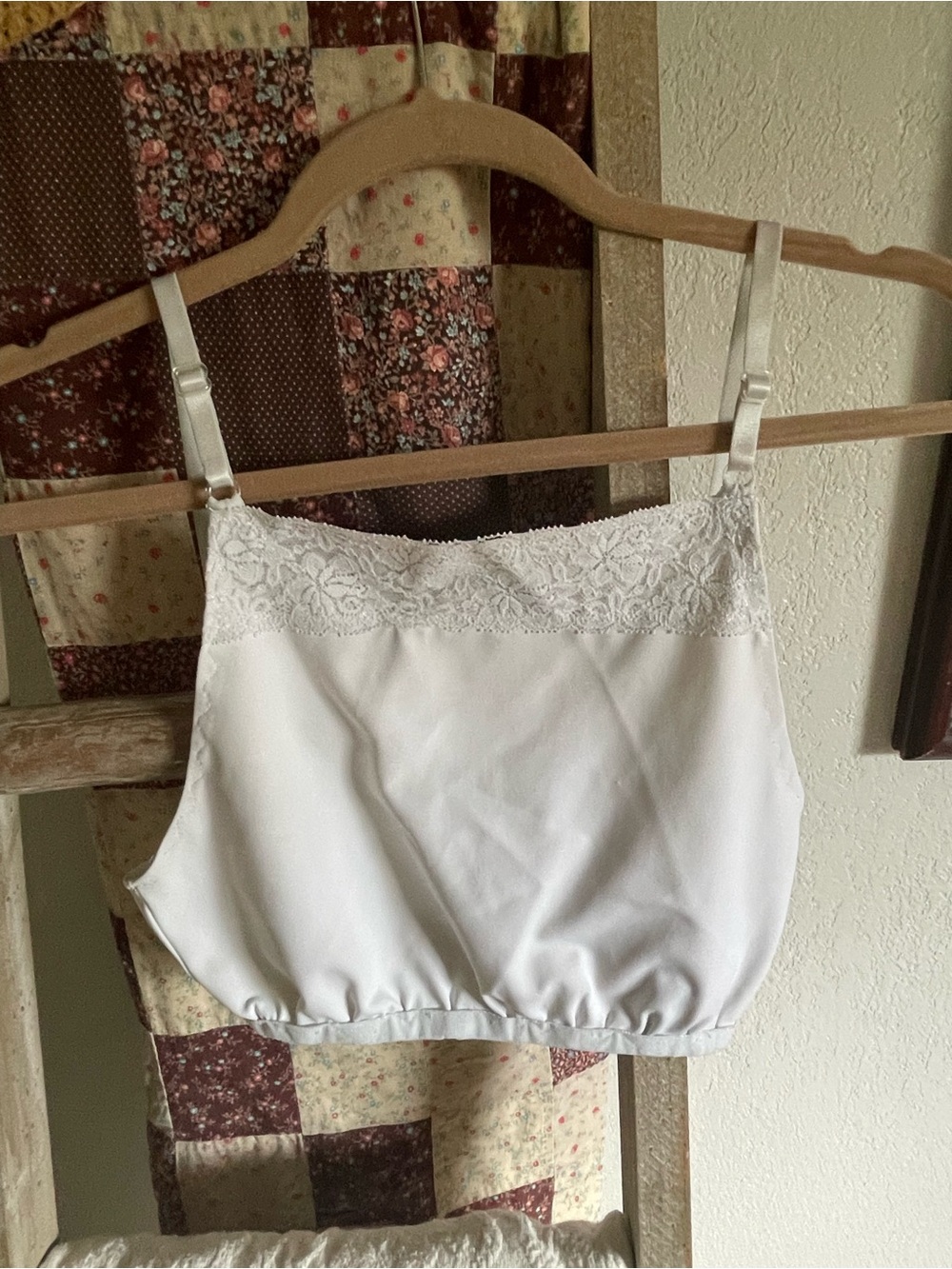 White Lace-Trim Half Cami Layering Top